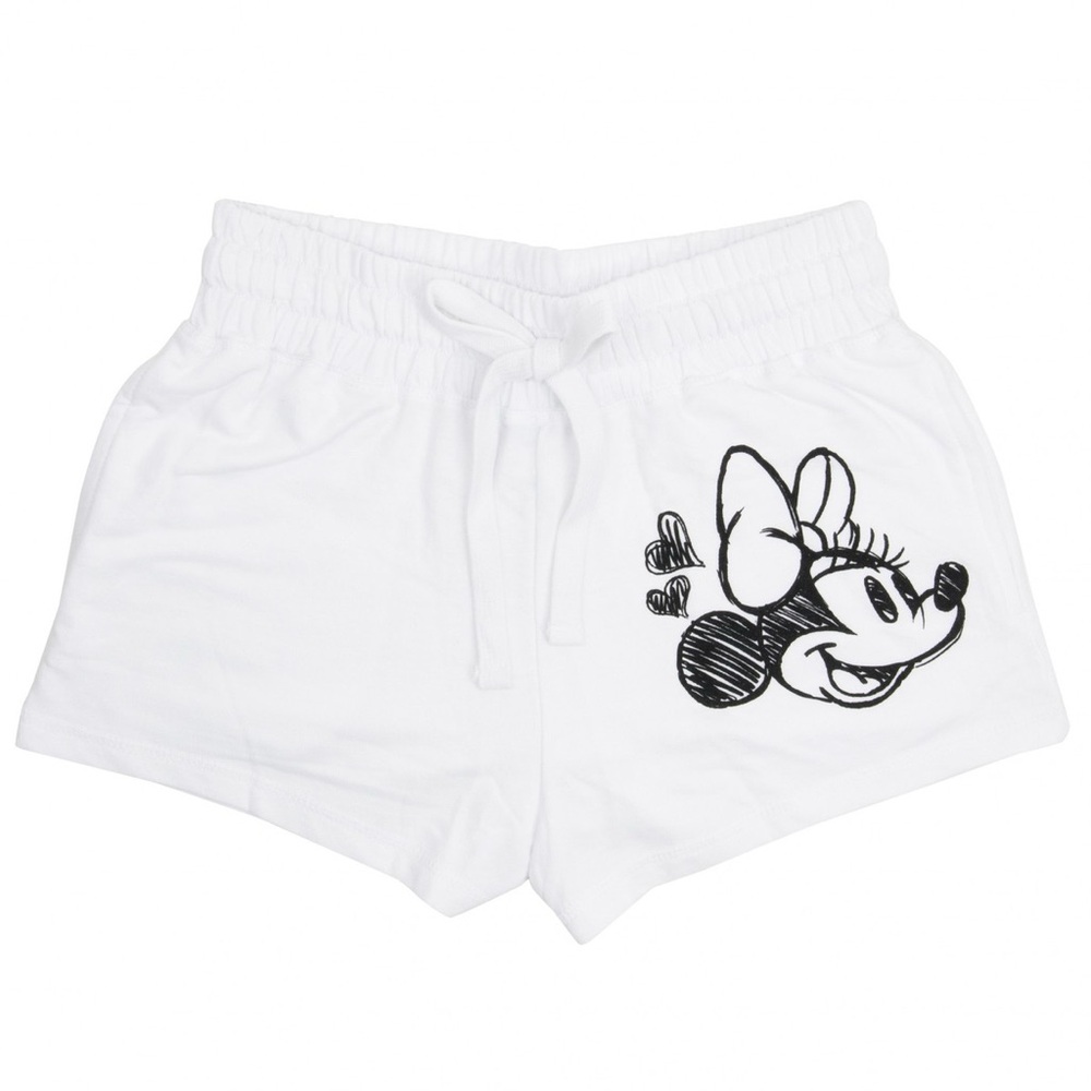 Disney Women's White Shorts with Minnie Mouse Design